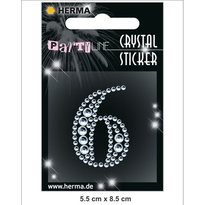 Set Autocolante Bijuterii, HERMA, cifra 6, pentru copii de 5 ani