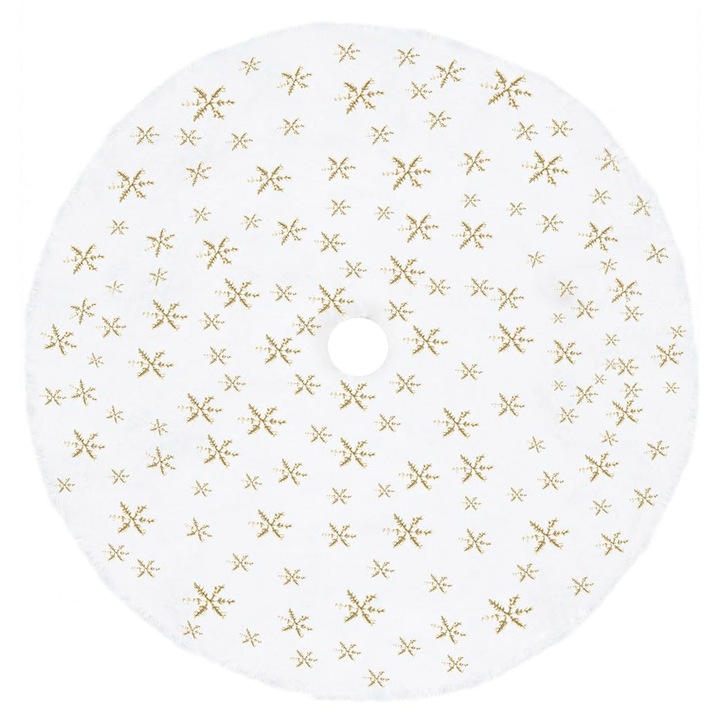 Covoras pentru Pom de Craciun, Huitrax, 122cm, Alb, Plus