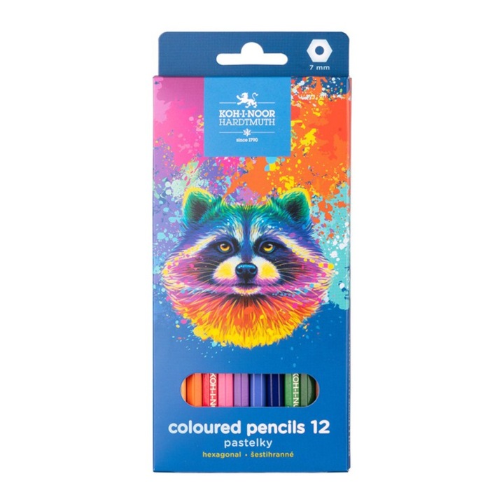 Set 2 x 12 Creioane Colorate de Forma Hexagonala, Raton, 2.8 mm