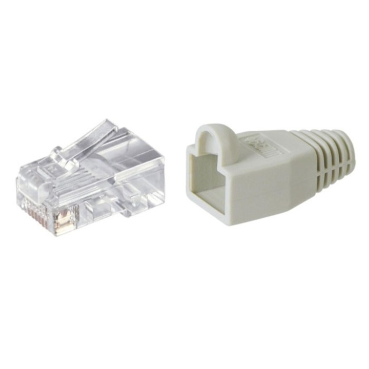 Mufa RJ45 CAT5 cu manson Hoff - set 6 buc, pentru imbinare / conectare cablu retea