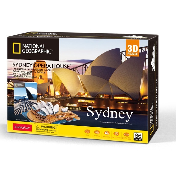 Пъзел 3D Cubic Fun - National Geographic, Sydney Opera House, 86 части