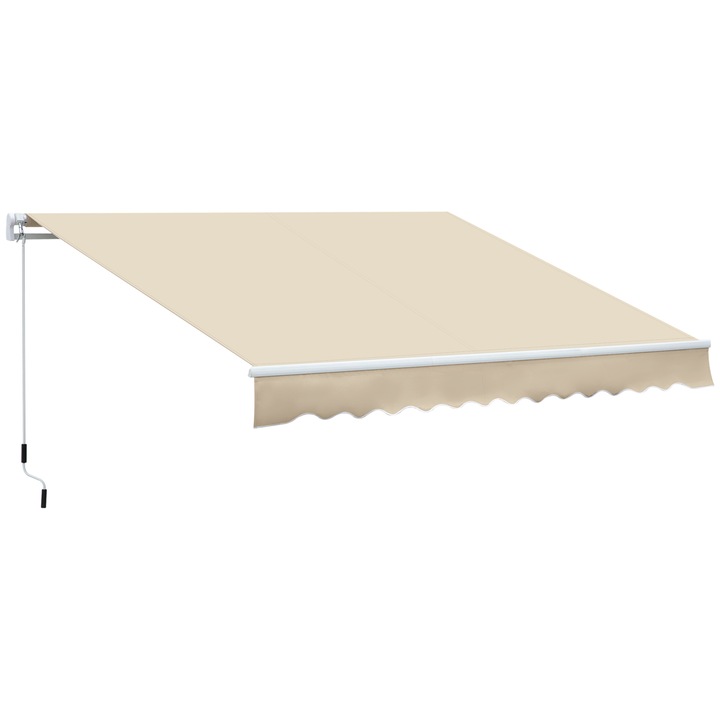 Copertina soare retractabila Outsunny, rezistenta la UV si apa, 360x250cm, crem