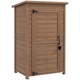 Dulap de gradina Outsunny, cu raft reglabil, acoperis inclinat, maro, 75x56x117cm, lemn