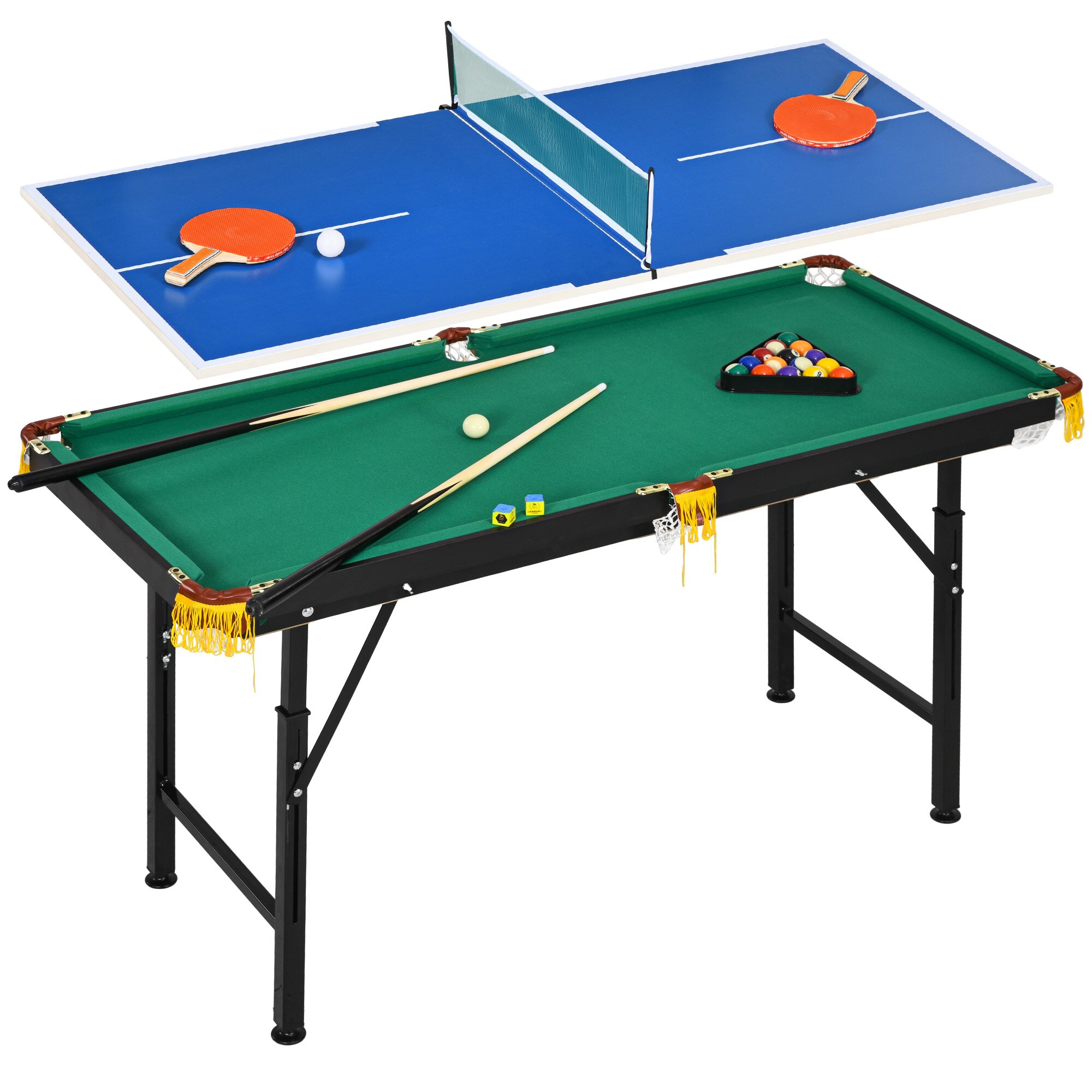 Serenelife 4.5ft Folding Pool Table, 54in Portable Foldable Billiards