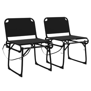 Set 2 scaune pliabile, Outsunny, metal/tesatura Oxford, negru, 51x58x72cm