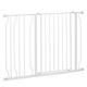 Poarta de siguranta pentru copii/caini, PawHut, extensibil 75-115 cm, alb, din otel si ABS