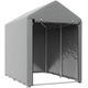 Casuta de gradina Outsunny, pentru biciclete si motociclete, rezistenta UV, metal zincat, 120x179x165cm, gri deschis