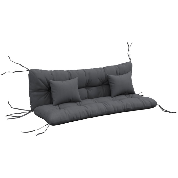 Set 4 Perne Decorative Outsunny pentru Gradina, Poliester, 150x50x10cm, Gri