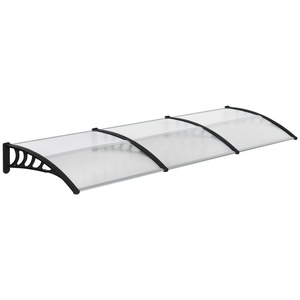 Copertina Outsunny, Policarbonat, Protectie UV, Negru si Transparent, 303x96x27cm