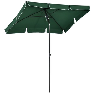 Umbrela de gradina Outsunny 198x130x245cm, cu inclinare reglabila, verde si negru, din aluminiu si poliester, set complet