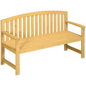 Banca de gradina Outsunny, 2 locuri, lemn, rezistenta la apa, 143x51x85cm