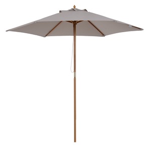 Umbrela de gradina, Outsunny, 2.5x2.3m, lemn si poliester, gri