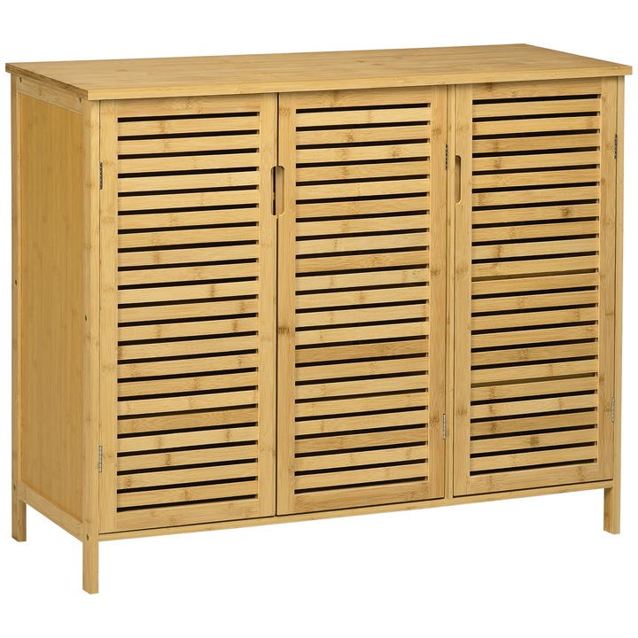 Шкаф за обувки, Homcom, 8 рафта, естествено дърво, 100x35x80 см