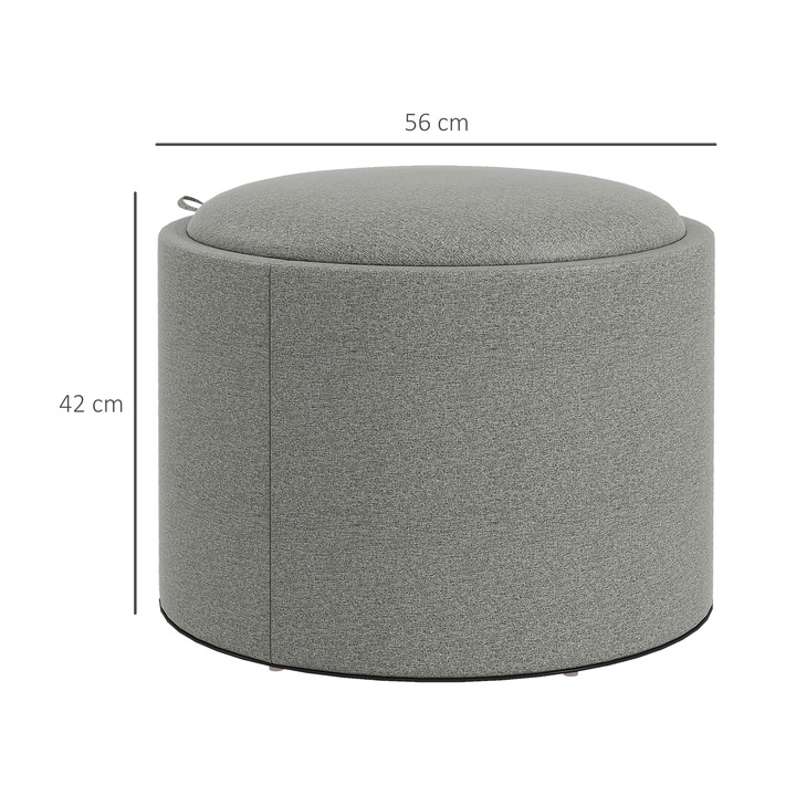 Холна маса от MDF с прибиращо се пространство, HOMCOM, ленен ефект, 56x56x42 см, сива