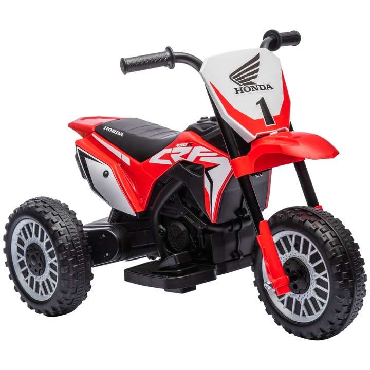 HOMCOM elektromos motorkerékpár gyerekeknek Honda CRF450RL jogosítvánnyal, 6V, kürt és motor hanggal, 18-36 hónapos korig, piros