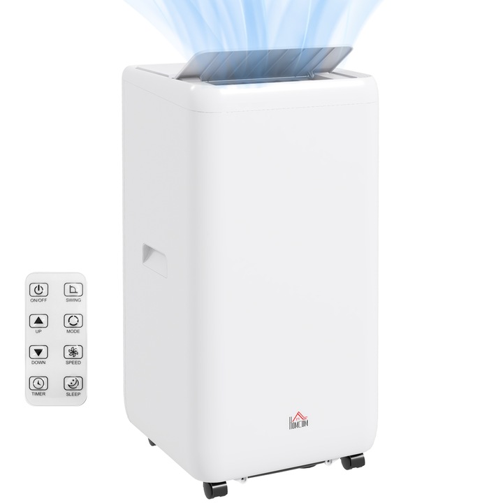 Climatizator portabil, Homcom, 5 in 1, 2 viteze, 24h, deumidificare, 35.5x35x70cm, alb