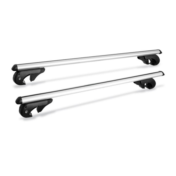 Set bare transversale portbagaj din aluminiu, 120 cm, pentru masini dotate cu bare longitudinale distantate de plafon