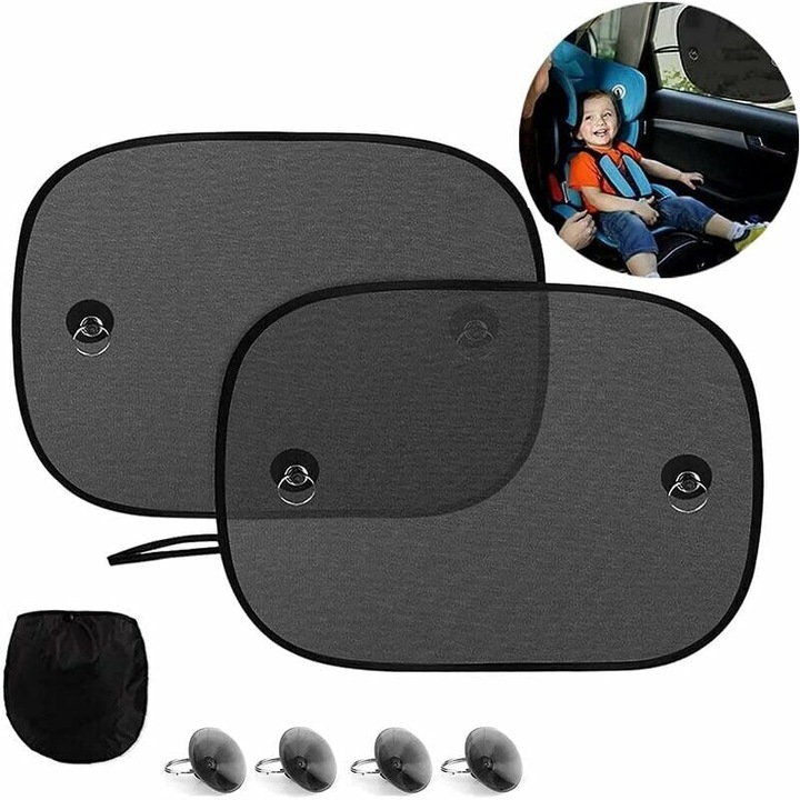 Универсален сенник за прозорец на кола, сенник Cling - Защита от слънце, отблясъци и UV лъчи за вашето дете. - Сенник за страничен прозорец за бебе, блокира над 98% от вредните UV лъчи