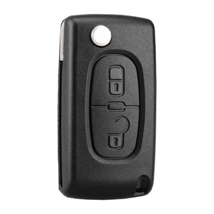 Autókulcs tok, TNEAYWHE, fehér, 10 cm, Peugeot 207 307 308 407 408 3008 5008 és Citroen C2 C3 C4 C5 C6 C8 modellekhez