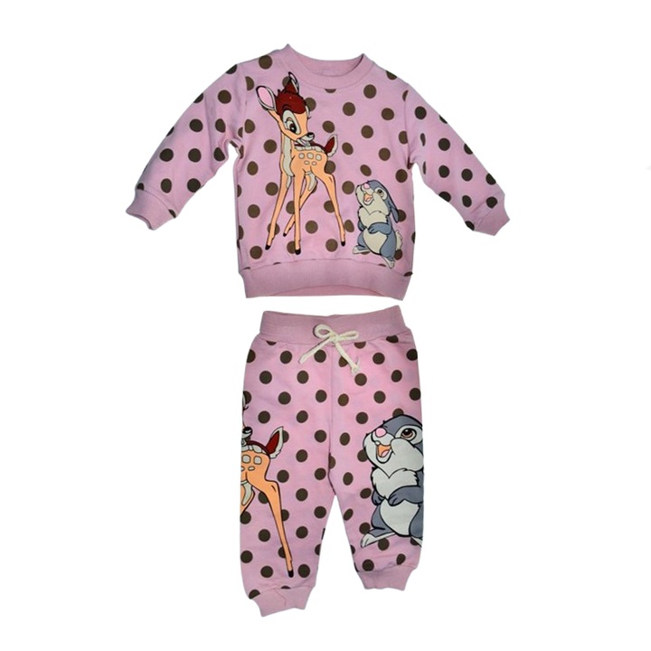 Compleu 2 piese pantaloni si bluza pentru fete Mini Junior SETMJ-32, Roz 112231