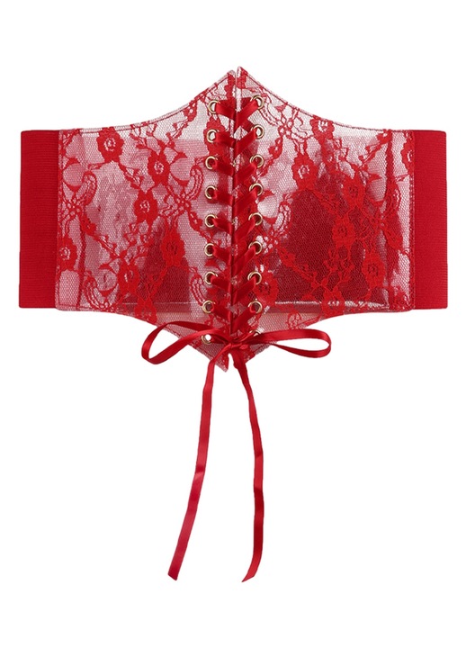 Corset dama AMRINUGL, piele ecologica, rosu, pentru petreceri