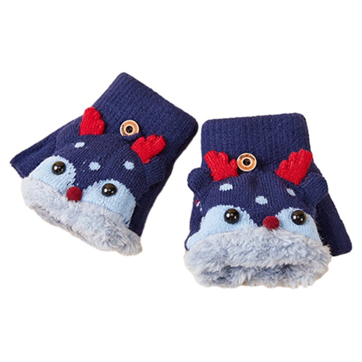 Manusi pentru copii, AMRINUGL, acril, albastru inchis, 12cm