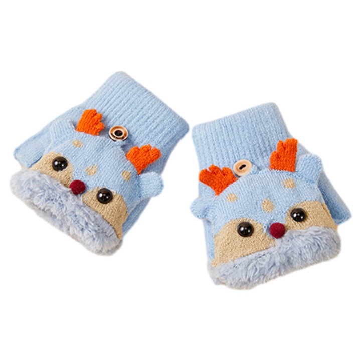 Manusi copii, AMRINUGL, acril, convertibile, calduroase, multicolor