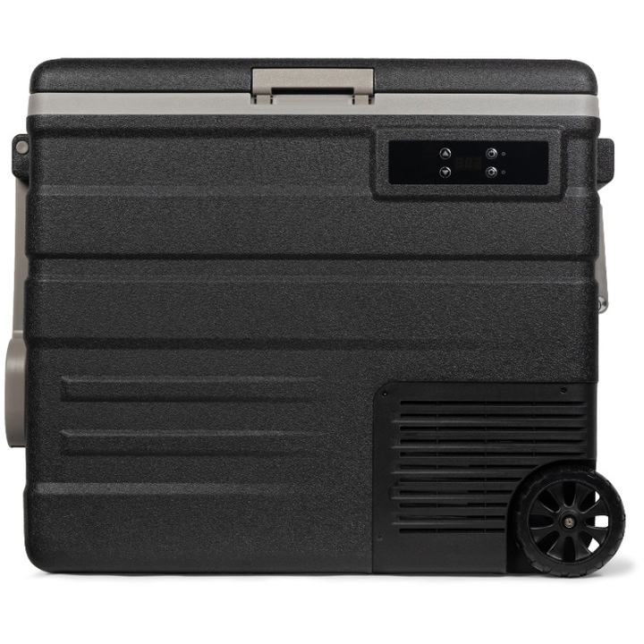 Lada frigorifica electrica Steamy-E Roller, cu compresor, 12/24V, 110-240V, 65 litri, negru/gri