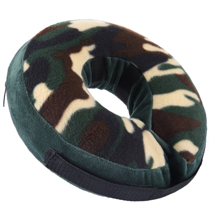 Guler protector pentru caini si pisici, AMRINUGL, set 1 buc, camuflaj, S