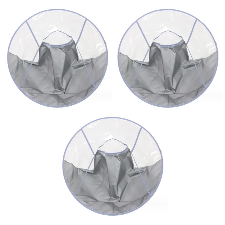 Pelerina de tuns, AMRINUGL, set 3 piese, impermeabil, gri, 60cm