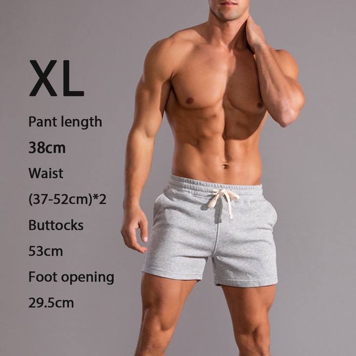 Pantaloni sport barbati, Amrinugl, Bumbac, Gri deschis, XL INTL