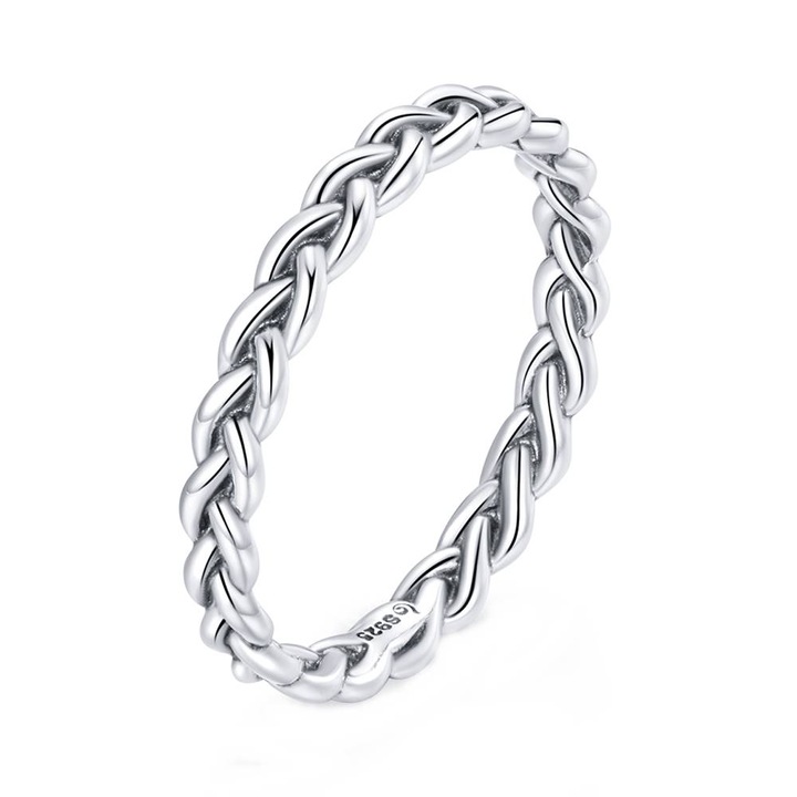 Inel din Argint placat cu Rodiu Olivian Chain, Dama, Marimea 6