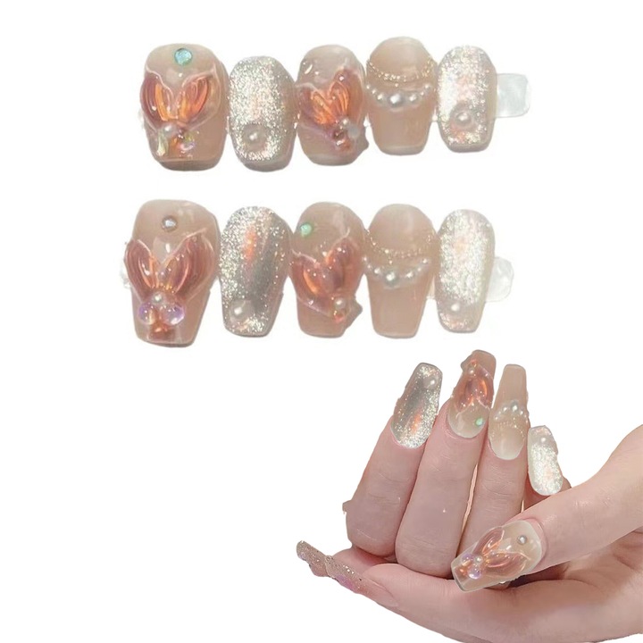 Unghii False HERUSI Set 20 Buc Gel Multicolor XS-S-M-L