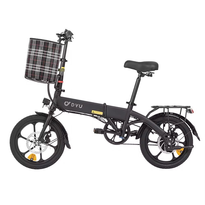 DYU A1F Pro összecsukható elektromos kerékpár, 250W, 36V, 7.5Ah 25Km/h Fekete