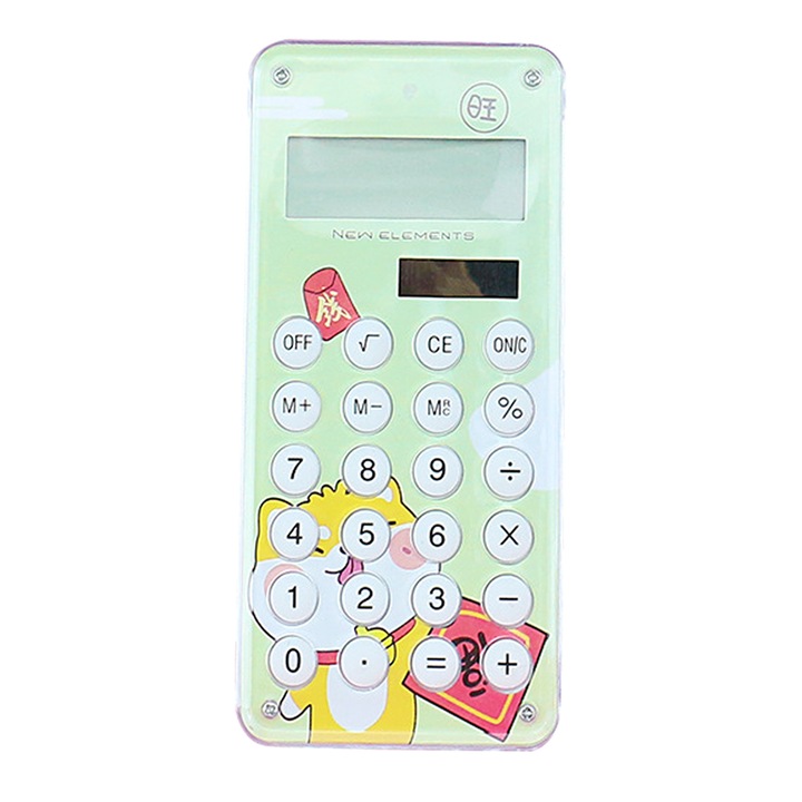 Calculator mini HERUSI kawaii roz 6x12cm 8 cifre solar