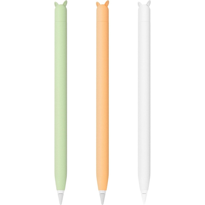 Set 3 huse din silicon pentru Apple Pencil 1st Generation, AMRINUGL, multicolor, compatibile cu iPad Pro 9.7"/10.5"/12.9"