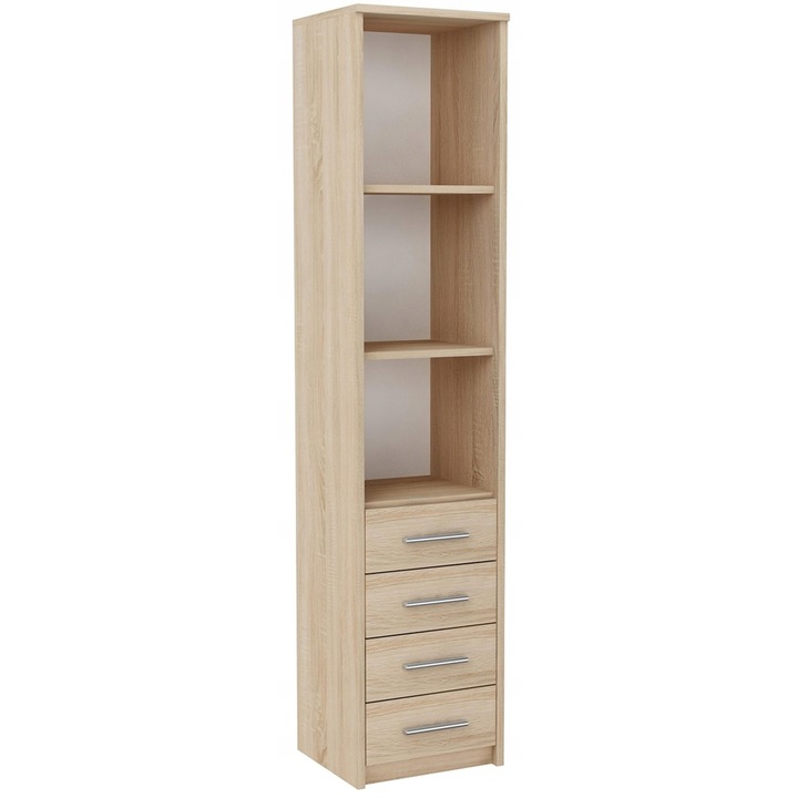 Biblioteca, MATKAM, Bodo R40O, 182 x 35 x 40 cm, 2 Rafturi, PAL, Stejar sonoma