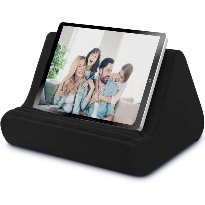 Suport pentru tableta AMRNUGL, perna ajustabila, compatibil cu toate tabletele, negru, 11.4x9.8x7.3in