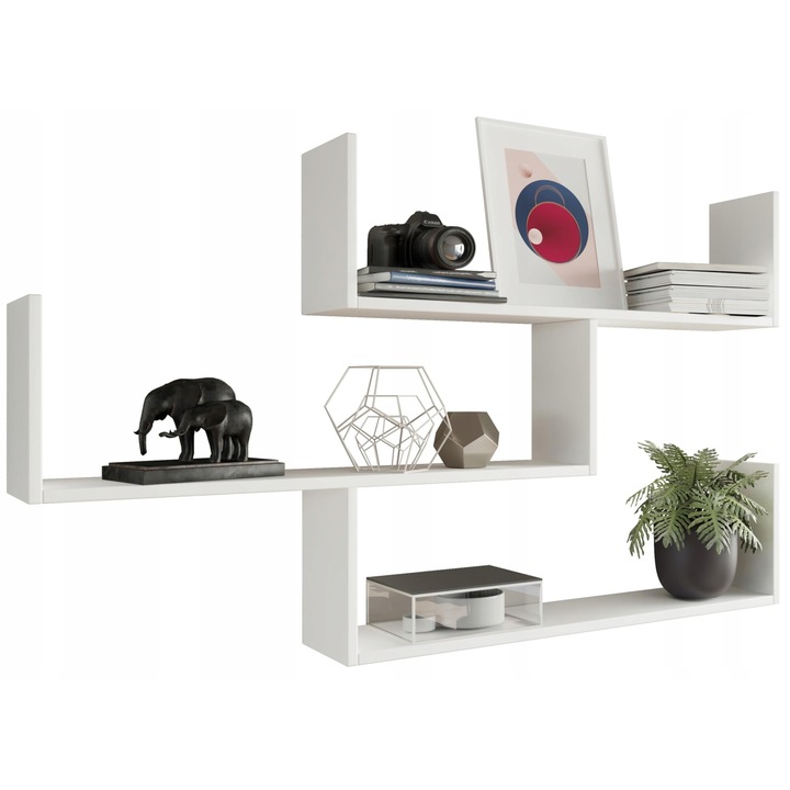 Biblioteca, MATKAM, Theta, 54 x 18 x 123 cm, 3 Rafturi, PAL, Alb