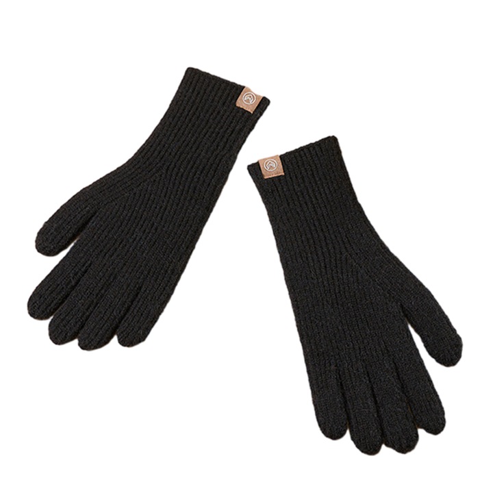 HERUSI sportkesztyű, meleg, érintőképernyős, fekete, 25cm