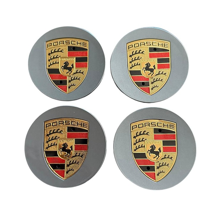 Set 4 capace roti 65mm compatibil jante aliaj Porsche, Gri