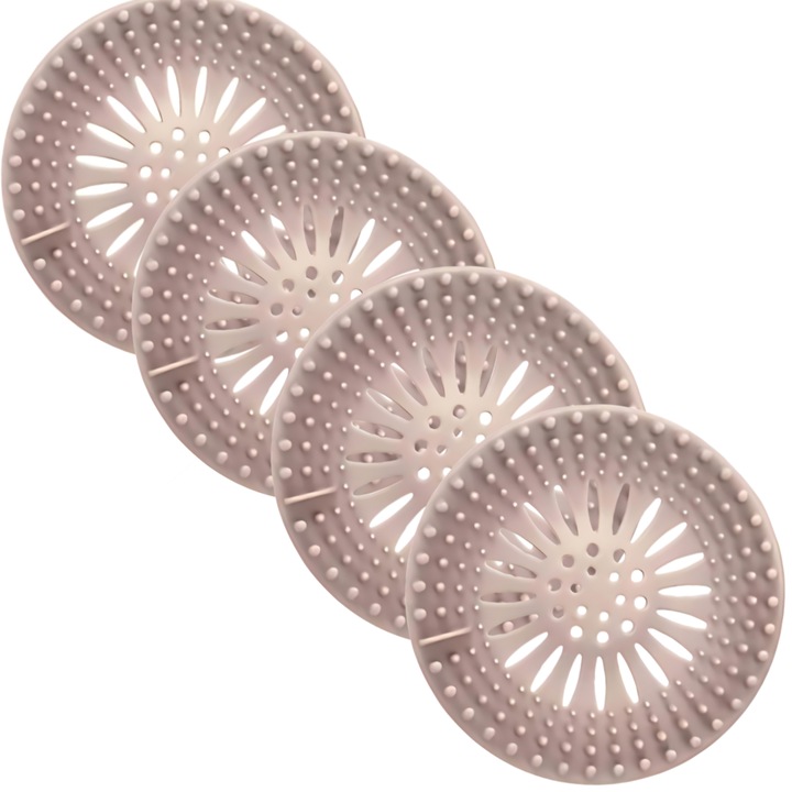 Set site din silicon Premium, crem, baie si bucatarie, 4 bucati, durabile si flexibile, protejare scurgeri, mentine igiena, integrare perfecta in orice decor