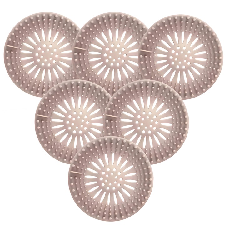 Set de 6 site silicon Premium, protectie eficienta, flexibilitate si durabilitate, intretinere usoara, model crem, utilizare baie si bucatarie