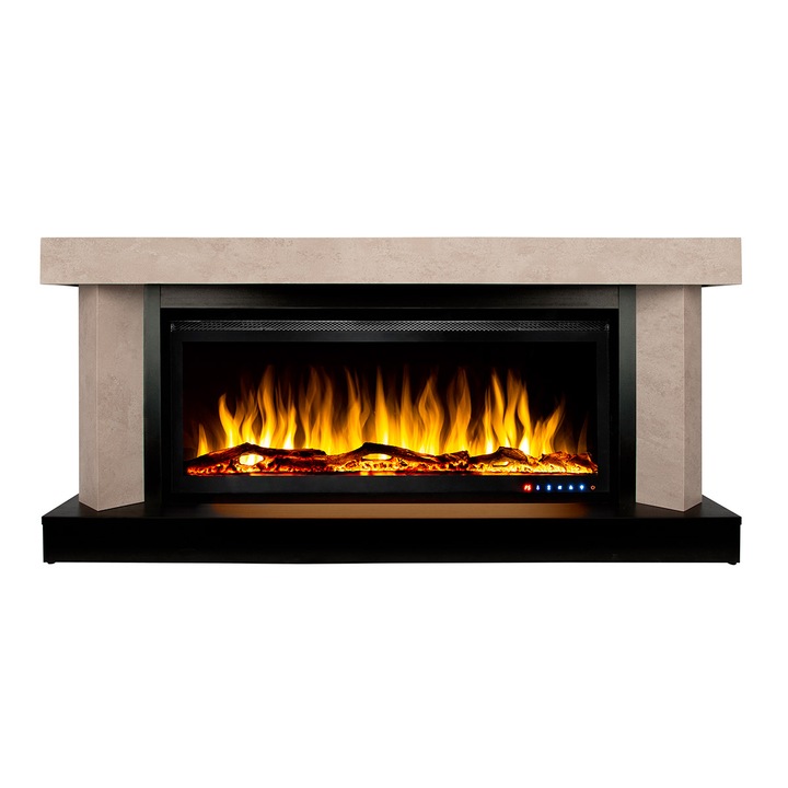 Elektromos kandalló Palermo maxi & Schubert 42, Art Flame, 700x1500x300 mm, 1500 W, több mint 60 színkombináció, Termosztát, Farönk