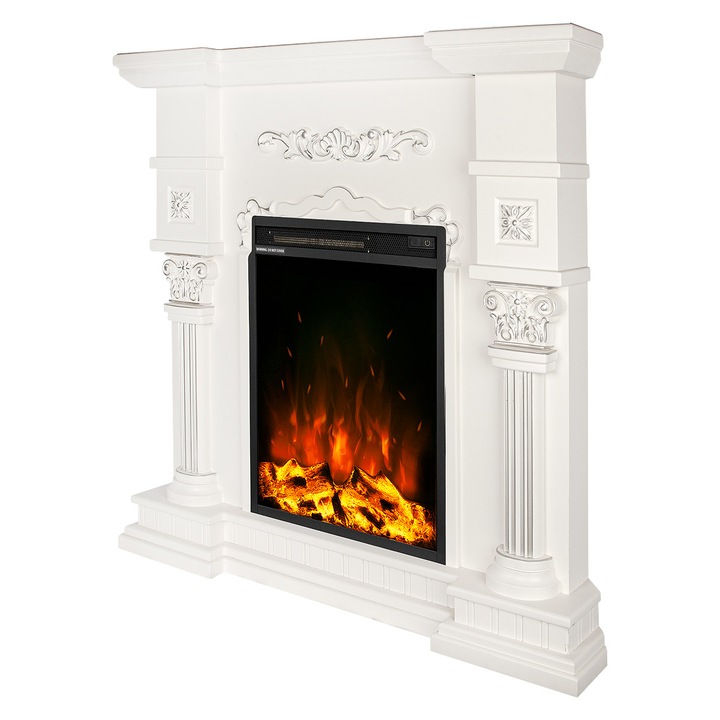 Semineu electric Miraj colt & Miriam, Art Flame, 1050x1050x600 mm, 1500W, 2 trepte de incalzire, 5 niveluri ale intensitatii flacarilor, Timer