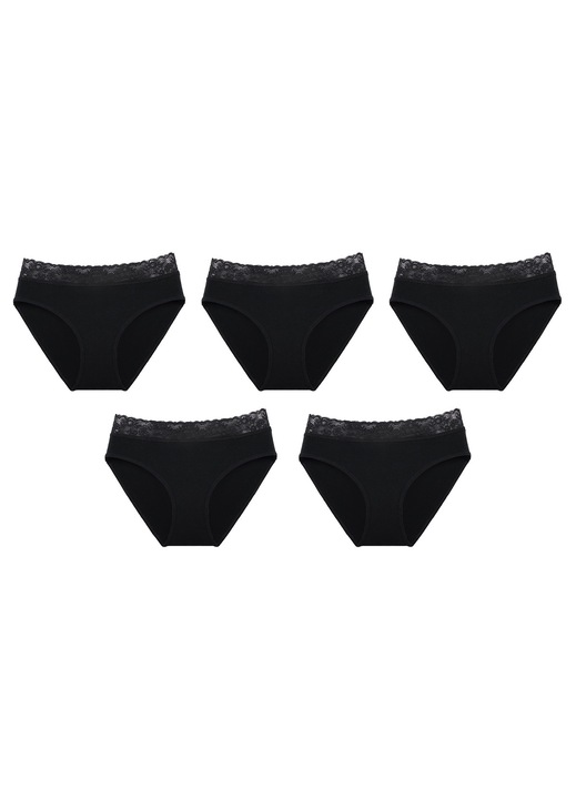 AMRINUGL Дамски бикини, 5 части, памук, Черен, M