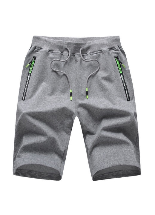 Pantaloni scurti sport barbati, Amrinugl, Bumbac, Gri inchis, XL INTL