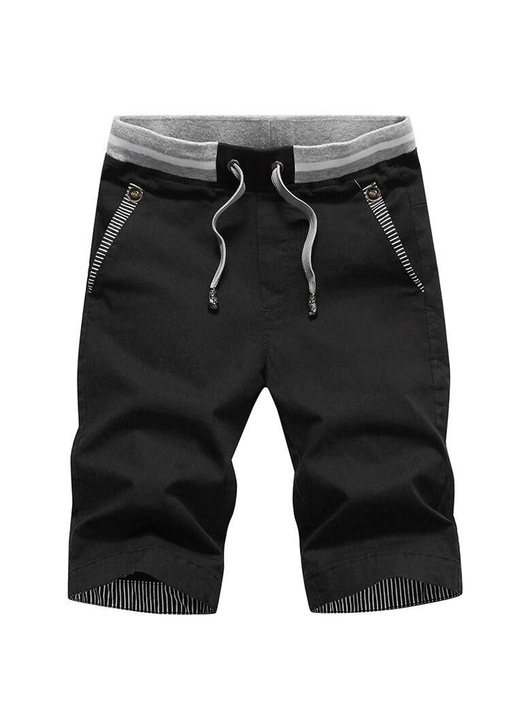 Pantaloni scurti pentru barbati, Amrinugl, Bumbac, Negru, XL INTL
