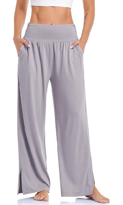 Pantaloni dama, Amrinugl, Sintetic, gri deschis, L INTL