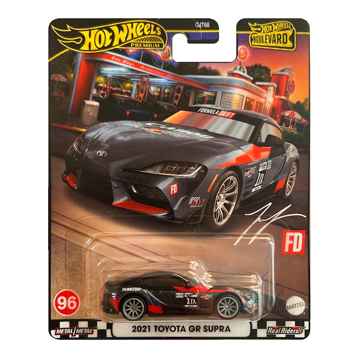 Masinuta Hot Wheels Boulevard Premium, 2021 Toyota GR Supra Formula Drift, 1:64, Negru